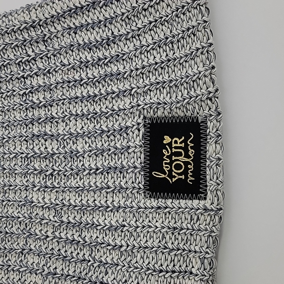 Love your melon 🍈 gray speckled gold foiled beanie O/S natural light charcoal - Picture 8 of 8